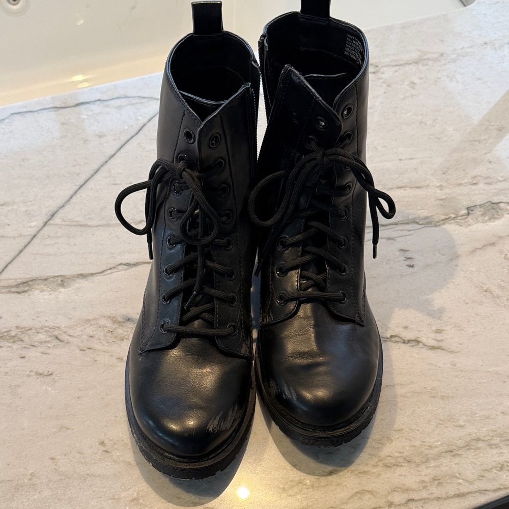 Time and Tru Black Combat Boots